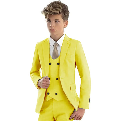 Christmas Party Fashion Green Suit Sets For Boys Piano Performance Formal Blazer Vest Pants 3 Pieces Evening Dinner Outfits