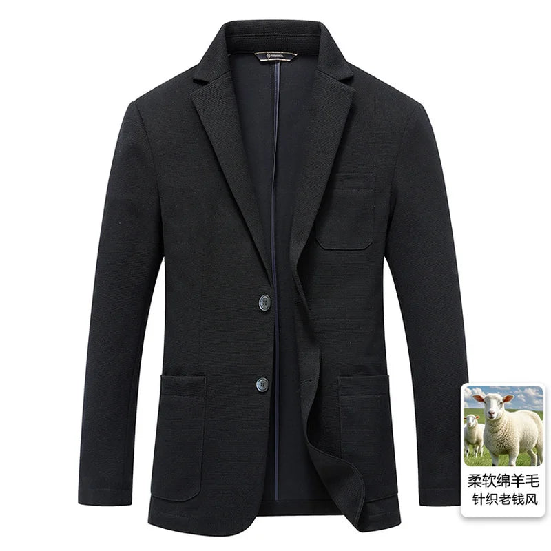 Men's Wool Blend Smart Casual Blazer – Spring & Autumn Outerwear