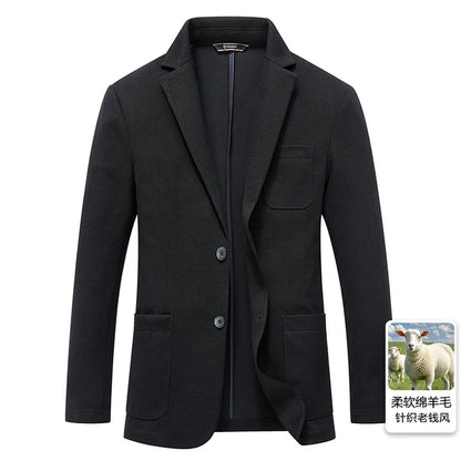 Men's Wool Blend Smart Casual Blazer – Spring & Autumn Outerwear