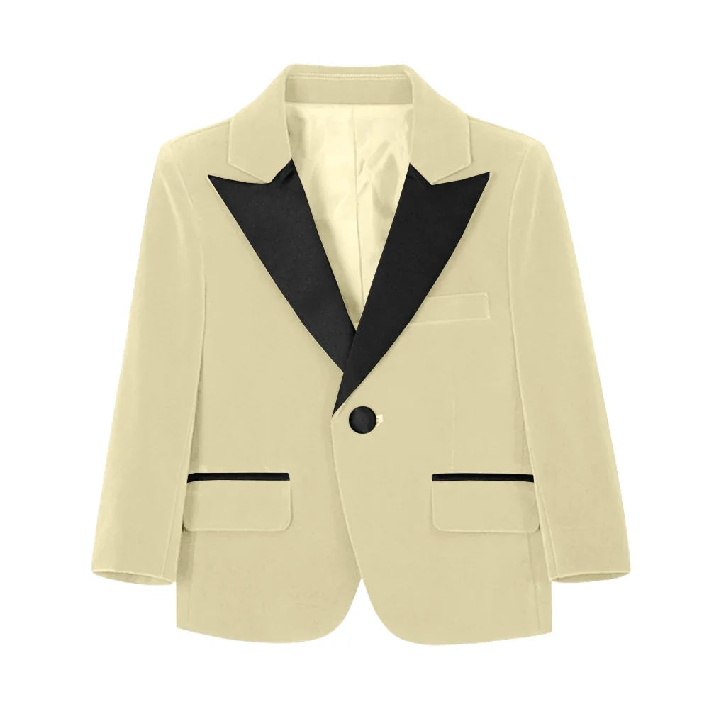 New Autumn Boys Handsome Velvet Jacket For School Performance High Quality Peak Lapel Kids Blazer Banquet Party Wear 2-20T