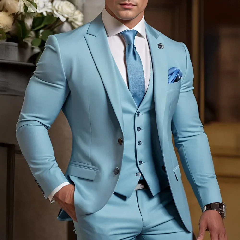 Formal Men's Suit 3 Piece Suit Wedding Tuxedo Groom Custom Outfit Party Elegant Suit for Best Man XS-5XL