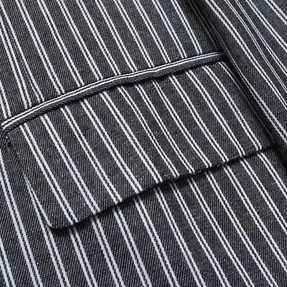 Striped Blazer Jacket Man Suits Luxury Sacos Hombres Elegantes 2025 Coats Men Casual Single Button Social Business Blazers Coats