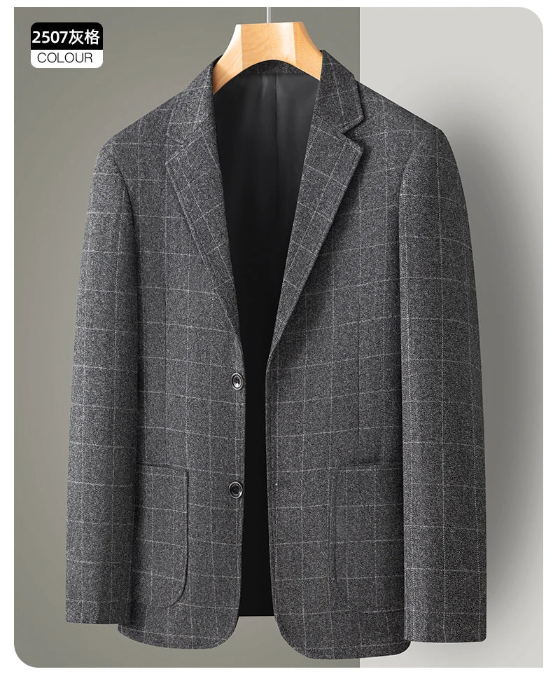 New Men's Blazer Fashion Middle-aged Business Casual Professional Wear Casual Loose British Style Sub-trend Four Seasons Suit