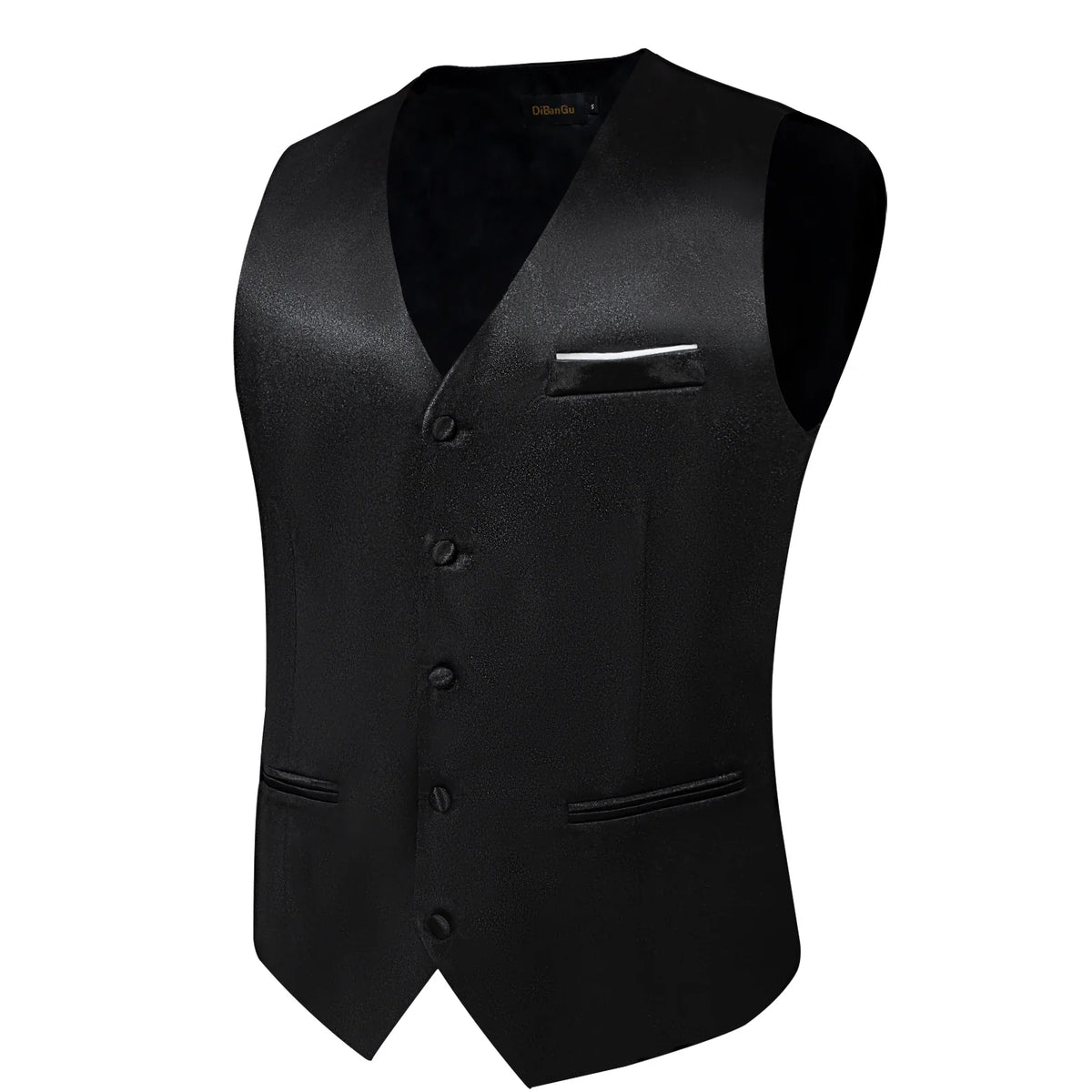 Men's Formal Vest Suit Set — Solid Color Waistcoat with Tie & Pocket Square for Weddings & Parties