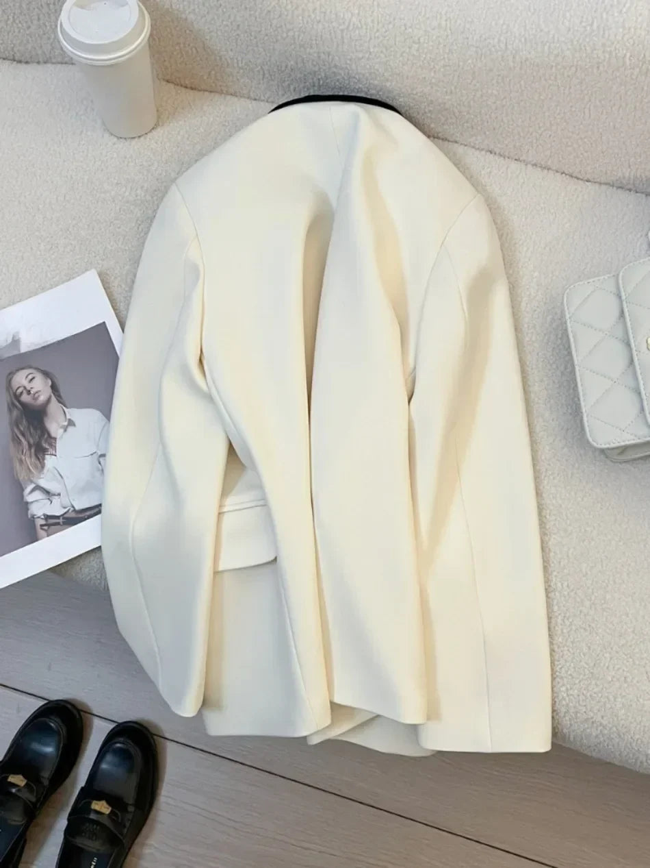 Women's Blazers Spring Autumn New Korean Fashion Long Sleeves Versatile Office Blazer Coats Casual Loose Street Trends Blazers