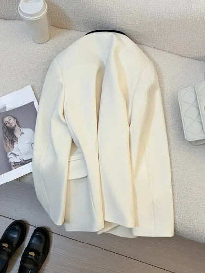 Women's Blazers Spring Autumn New Korean Fashion Long Sleeves Versatile Office Blazer Coats Casual Loose Street Trends Blazers