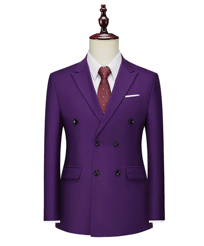 Men's Double Breasted Blazer – Slim Fit Suit Jacket for Wedding, Prom & Business