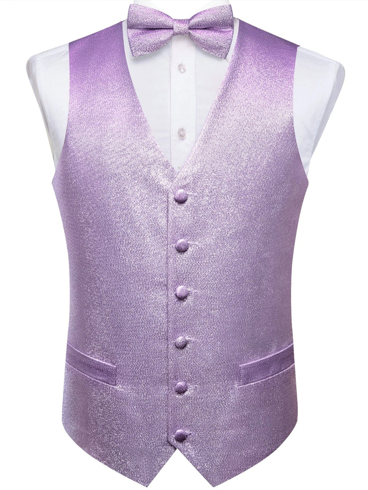 Men's Glitter Vest and Bow Tie Set – Slim Fit Formal Waistcoat for Weddings, Prom and Evening Occasions
