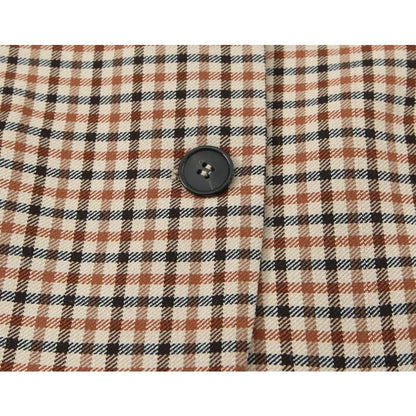 Stylish Plaid Pant Suits for Women New in Commuting Style Two Pieces Straight Plaid Blazer Matching Tonal Pleated Wide Leg Pants