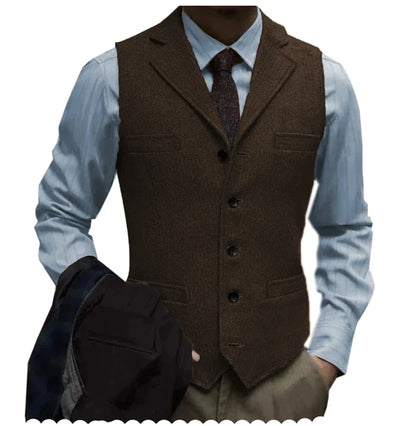 Men's Suit Vest – Single Breasted Slim Fit Waistcoat for Weddings & Smart Casual Wear