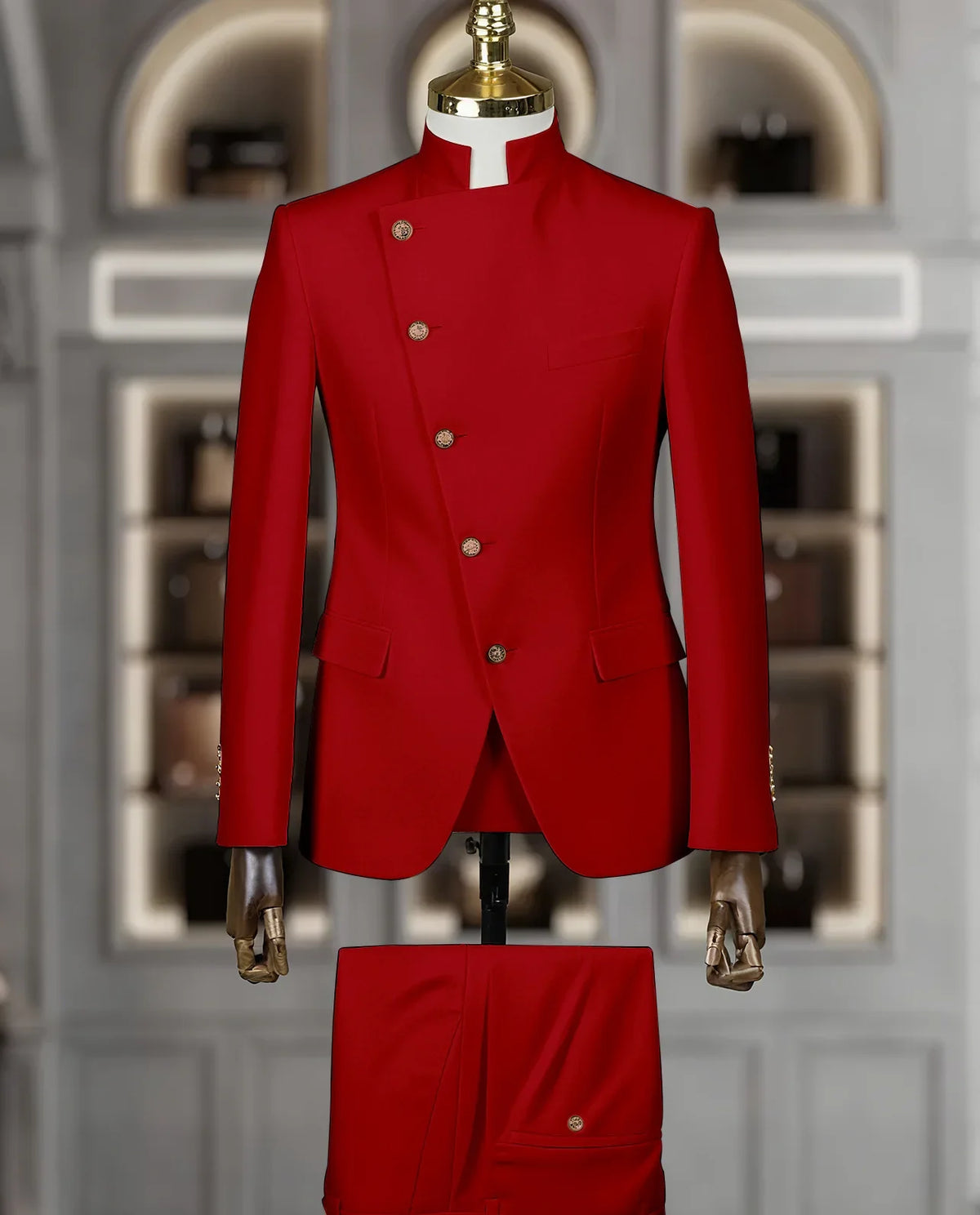 Costume Homme Cintrée 2 Pièces Uni pour Marié, Ensemble Blazer et Pantalon, Formel et Élégant, pour Fête, Bal de Fin d'Année, Banquet (Veste + Pantalon)