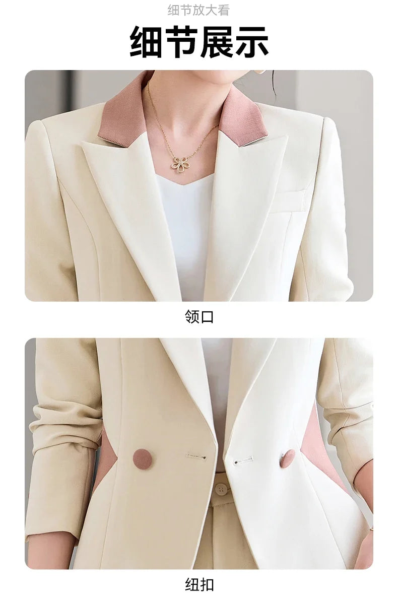 Fashionable professional women's attire, exquisite elegant two-piece pant + suit jacket. 2025 autumn winter new styles