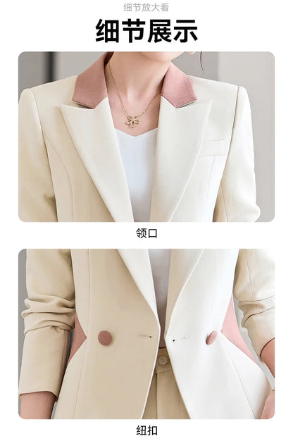 Fashionable professional women's attire, exquisite elegant two-piece pant + suit jacket. 2025 autumn winter new styles