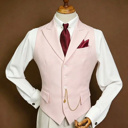 Men's Vest Single Breasted Lapel Waistcoat for Wedding, Business & Formal Occasions