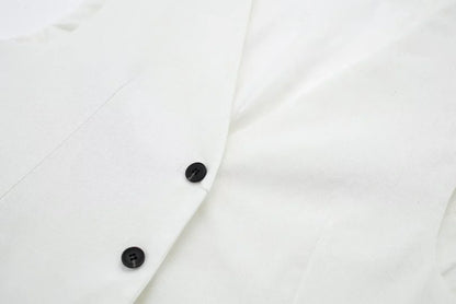 Women's Vest Tops 2024 Cropped Sleeveless Suit Vest Office Casual White Black Vest For Women Summer Formal Vests Woman
