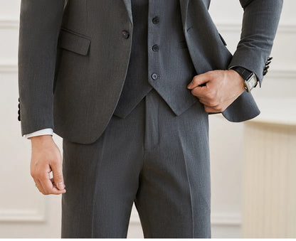High Quality Elegant Single-Breasted Men Suit Fashion ltalian Style Slim High-end Business Groom Wedding Party Tuxedo 3/2 Pieces