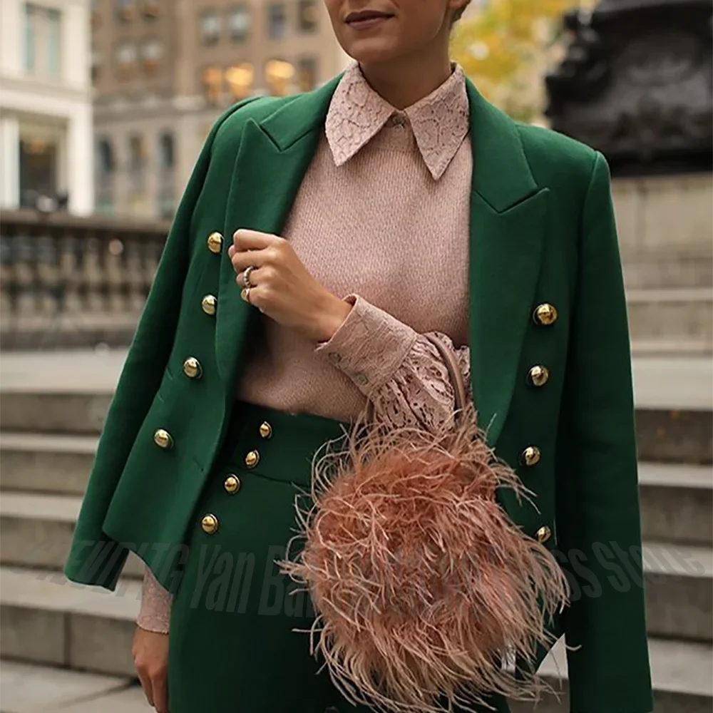 Stylish Women Suit Luxury 2026 Slim Fit Peak Lapel High Quality 2 Piece Fashion Streetwear Elegant Business Wedding Outfit Set