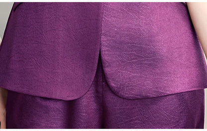 High Quality Women Purplish Red Pant Suit Female Solid Single Button Blazer and Trouser 2 Piece Set For Office Ladies Work Wear