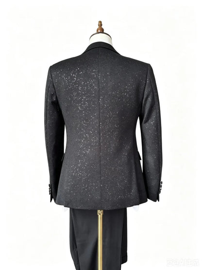 Formal Luxury Men's Suit Set 3 Pieces Banquet Party Wear High Quality Man Slim Fit Suits Wedding Groom Sets Performance Tuxedo