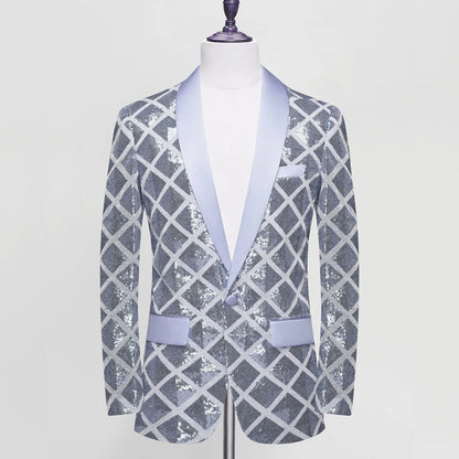 2023 New High Quality Handsome Fashion Boutique Men's Stereo Square Sequin Casual Dance Suit Jacket Boutique Fashion Suit Jacket