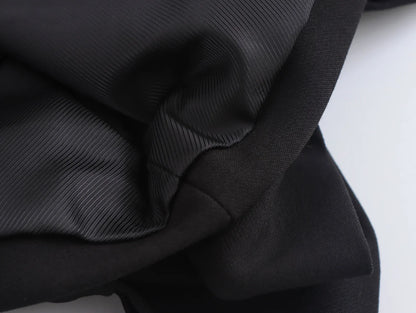 Women's Black Gothic Emo Cropped Bow Blazer Jacket Y2k 2000s Vintage Suit Coat Long Sleeve Single Breasted Outerwear Autum 2025
