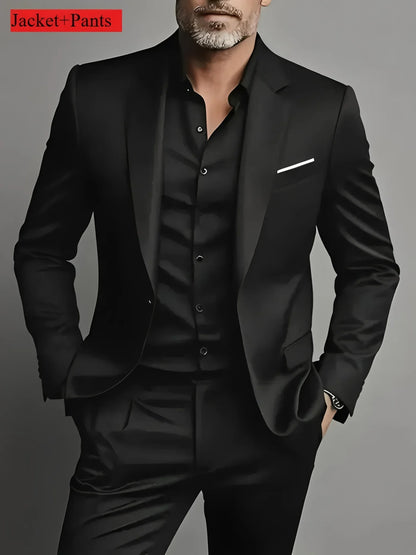 2 Pièces Costumes Homme Grande Taille Pour Mariage Marié Tuxedos Bal Ensembles Blazer Homme D'affaires Trajes De Hombre