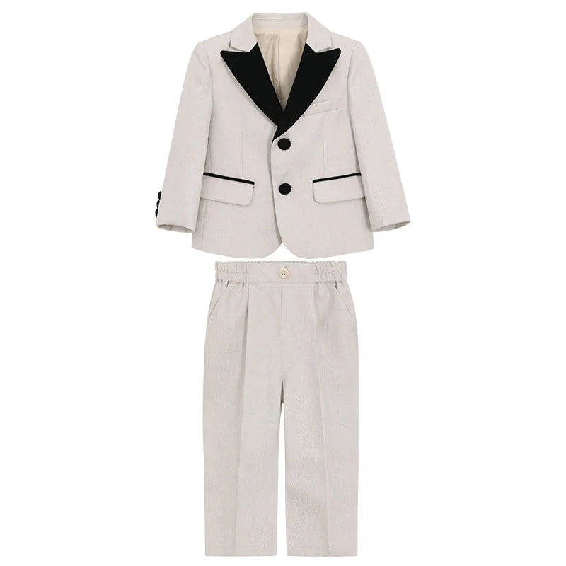 Boys Fashion Blazer Jacket Waistcoat Pants Wedding Suits Kids Morning Coat Formal Dress Children Tuxedos Toddler Clothes Sets