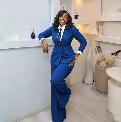 Classic Professional Burgundy Double Breasted Women's Suit Office Formal 2 Piece Jacket Pants Set Casual Daily Streetwear