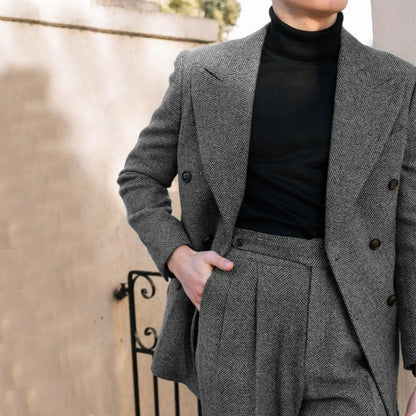 New (Blazer+ Pants) Men's Fashion Business Italian Style Slim Professional Dress Wedding Groom Best Man Suit
