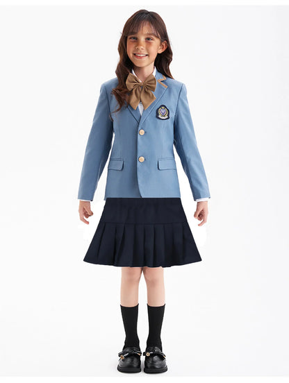 2-11Years Children's Kindergarten Dress  Girls Spring Autumn School Uniform Suit College Style English Class Suit Chorus Costume