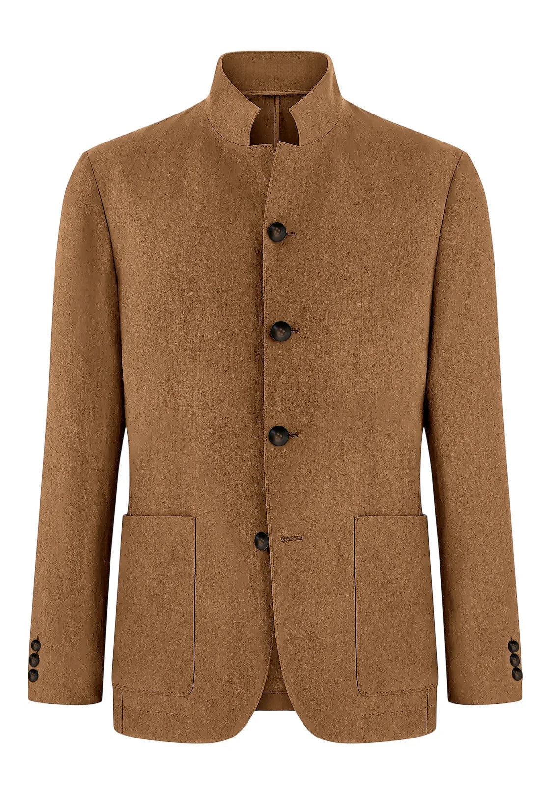 Men's Linen Blend Blazer Single Breasted 4 Buttons Patch Pockets Slim Fit Business Wedding Daily Breathable Fashion Casual Coat