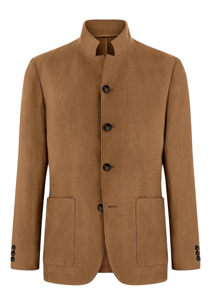 Men's Linen Blend Blazer Single Breasted 4 Buttons Patch Pockets Slim Fit Business Wedding Daily Breathable Fashion Casual Coat
