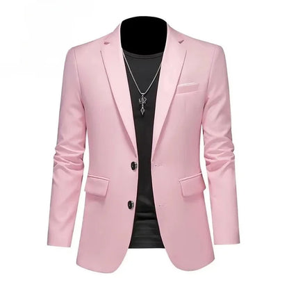 Men's Slim Fit Blazer Single Button Formal Wedding Tuxedo Jacket