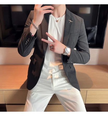 Men's Blazer Suit Jacket – Smart Casual & Business Style – 1 or 2 Button – Wedding & Party