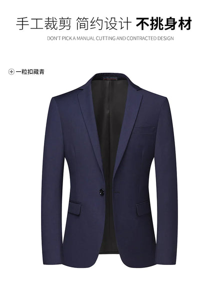 Blazer Fashionable Business Outdoor Gentleman, Trendy Solid Color Men, Formal Casual and Slimming Wedding Host Gentleman Blazer