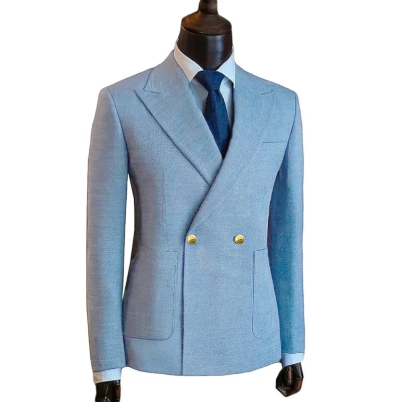 Customized Men's Suit Blazer Suit Pants Business Custom Suit Solid Color Metal Buckle Premium Men's Suit