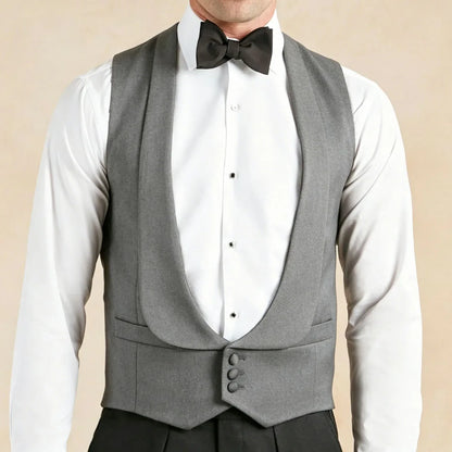 Men's Formal Vest Single Breasted Lapel Waistcoat for Weddings & Business