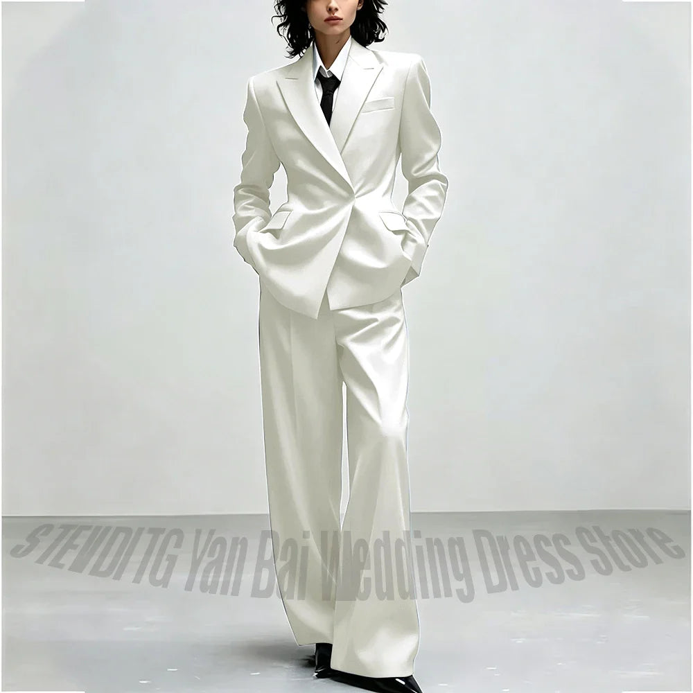 Casual Women Suit Trendy Solid Black Long Sleeve Lapel Straight Fashion Jacket Pants All-Match Shopping Street Style Daily Wear
