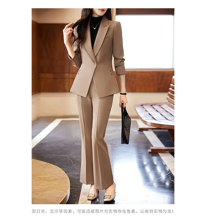 Women's Autumn New Fashion Professional Suit Matching Set 2023 Korean Elegant Casual Blazer Coat Pants Two-piece Female Clothing