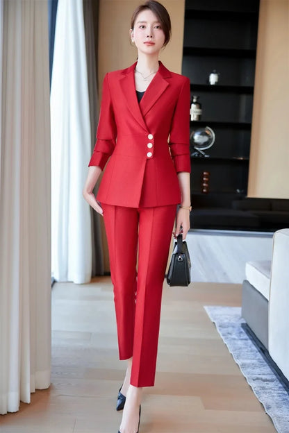 New fashion professional women's clothing for 2025, high-quality two-piece suit jacket + pants. Elegant and charming