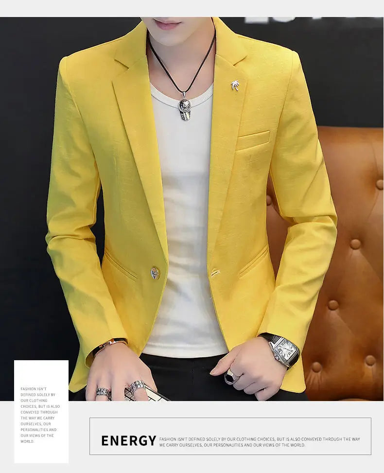 Blazer: Outdoor Fashion, Business-style, Gentleman's Wedding Host, Campus Casual, Relaxed, Korean-style, Youthful Men's Blazer