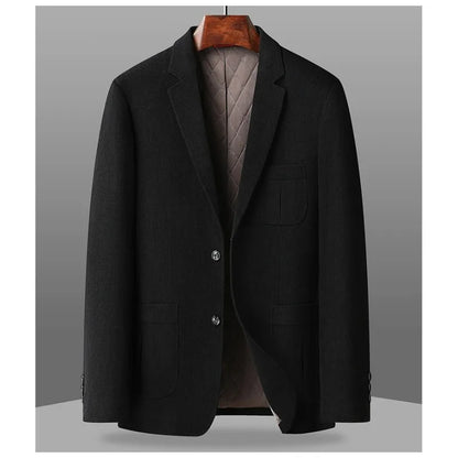 2026 Autumn Winter Men Suit Jacket Thicken Warm Long Sleeve Man Blazer Simple Solid Business Casual Male Outerwear