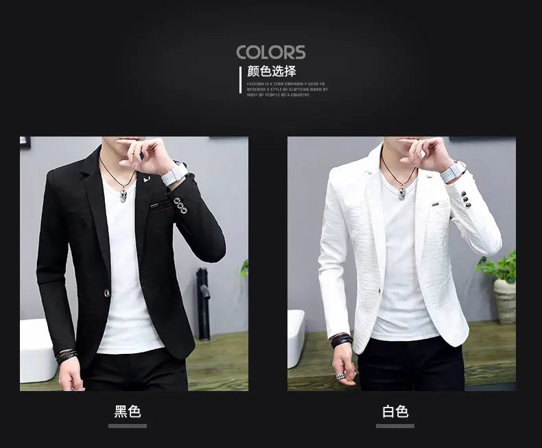 Blazer: Outdoor Fashion, Business-style, Gentleman's Wedding Host, Campus Casual, Relaxed, Korean-style, Youthful Men's Blazer