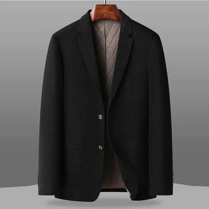 2026 Autumn Winter Men Suit Jacket Thicken Warm Long Sleeve Man Blazer Simple Solid Business Casual Male Outerwear