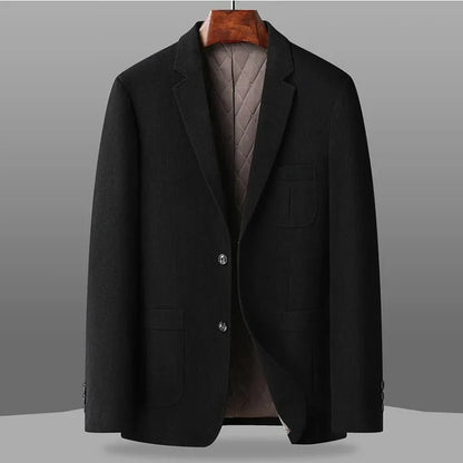 2026 Autumn Winter Men Suit Jacket Thicken Warm Long Sleeve Man Blazer Simple Solid Business Casual Male Outerwear