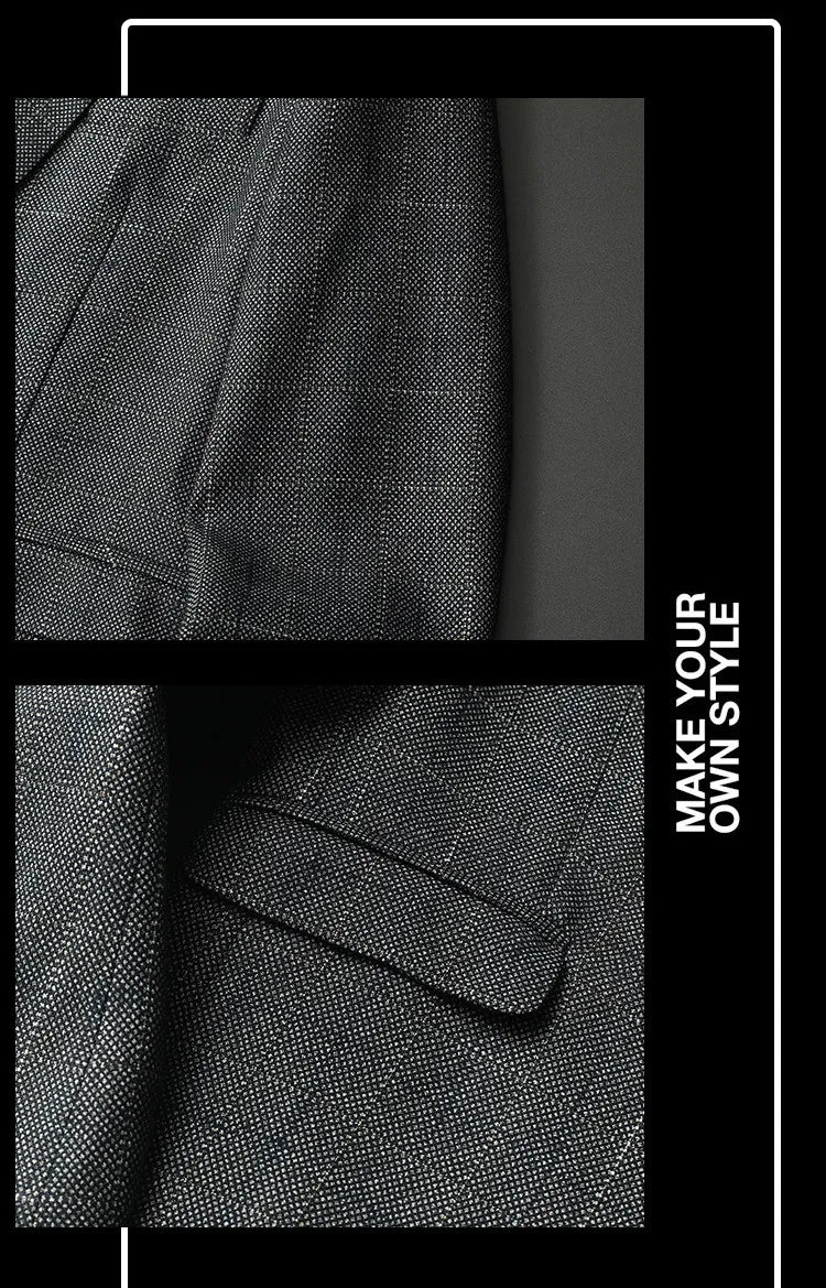 Spring Autumn Classic Checkered Suit Jacket Men Slim Fit Casual Business Office Uniform Formal Jacket Wedding Groom Men Blazers