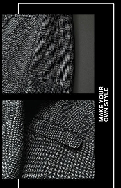 Spring Autumn Classic Checkered Suit Jacket Men Slim Fit Casual Business Office Uniform Formal Jacket Wedding Groom Men Blazers