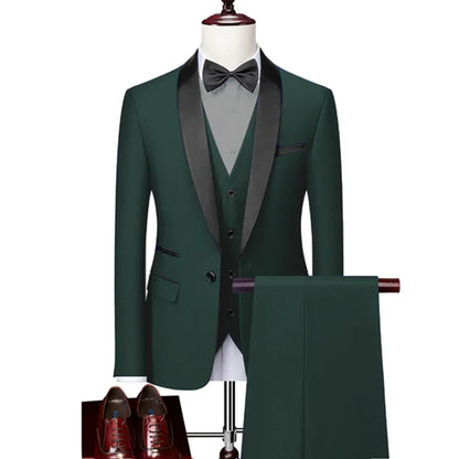 Ensemble costume homme 3 pièces : veste, gilet et pantalon / Affaires, marié, mariage, robe formelle, blazer, pantalon, gilet