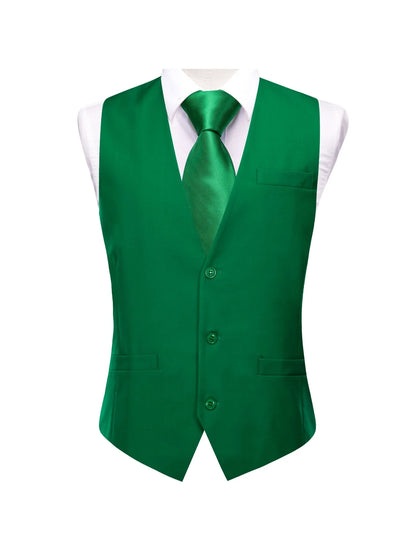 Men's Formal Vest Single Breasted Satin Waistcoat for Weddings & Special Occasions