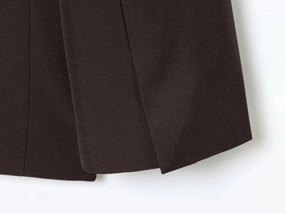Elegant Commute Double Breasted Blazer Women Trendy Vintage Brown Blazer with Shoulder Pads 2026 Spring Chic Lady Blazer